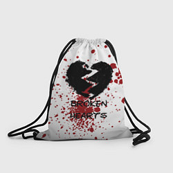 Рюкзак-мешок Разбитое черное сердце, цвет: 3D-принт