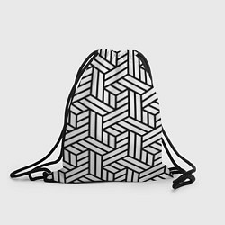Рюкзак-мешок Чёрно-белый завивающийся паттерн, цвет: 3D-принт