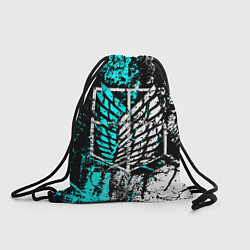 Рюкзак-мешок Атака титанов гранж, цвет: 3D-принт