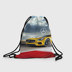 Рюкзак-мешок Mercedes AMG V8 Biturbo на трассе, цвет: 3D-принт