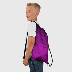 Рюкзак-мешок Абстрактный мозаичный черно - пурпурный узор, цвет: 3D-принт — фото 2