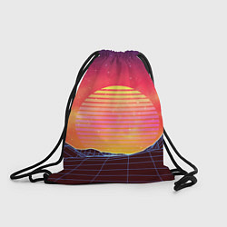 Рюкзак-мешок Абстрактные 3D неоновые горы на закате, цвет: 3D-принт