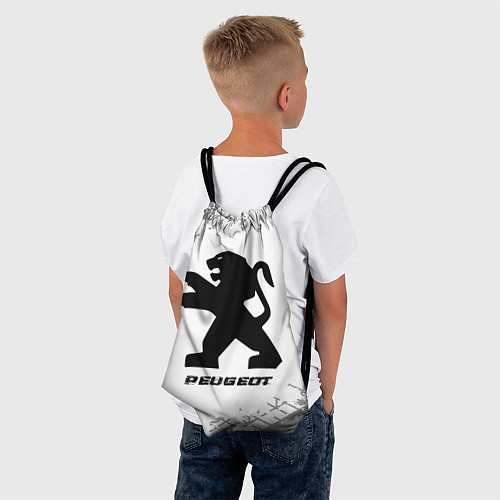 Мешок для обуви Peugeot speed на светлом фоне со следами шин / 3D-принт – фото 4