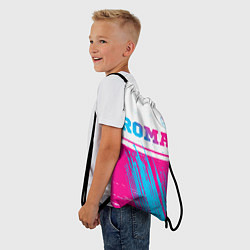 Рюкзак-мешок Roma neon gradient style: символ сверху, цвет: 3D-принт — фото 2