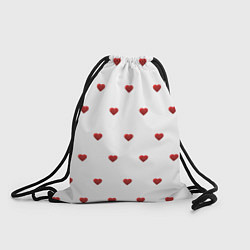 Рюкзак-мешок Белая поляна с красными сердечками, цвет: 3D-принт