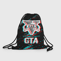 Мешок для обуви GTA в стиле glitch и баги графики на темном фоне