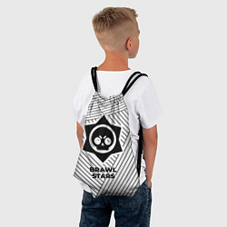 Рюкзак-мешок Символ Brawl Stars на светлом фоне с полосами, цвет: 3D-принт — фото 2