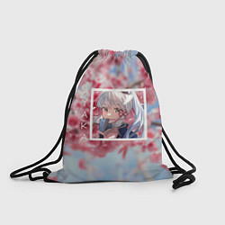 Рюкзак-мешок Камисато Аяка в квадрате, цвет: 3D-принт