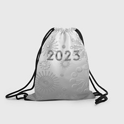 Рюкзак-мешок Новый год 2023 в снежинках, цвет: 3D-принт