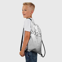 Рюкзак-мешок Новый год 2023 в снежинках, цвет: 3D-принт — фото 2