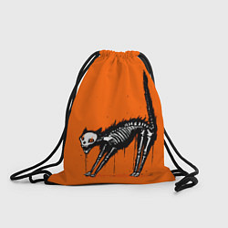 Рюкзак-мешок Котик скелетик - Хеллоуин, цвет: 3D-принт