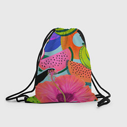 Рюкзак-мешок Цветочный, фруктовый, тропический паттерн, цвет: 3D-принт