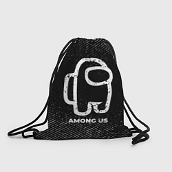 Рюкзак-мешок Among Us с потертостями на темном фоне, цвет: 3D-принт