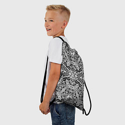 Рюкзак-мешок Черно-белый ажурный кружевной узор, цвет: 3D-принт — фото 2