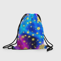 Рюкзак-мешок Снежинки и звезды - яркие цвета, цвет: 3D-принт