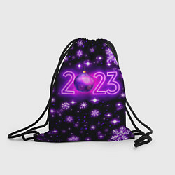 Рюкзак-мешок Новый 2023 год в неоне, цвет: 3D-принт