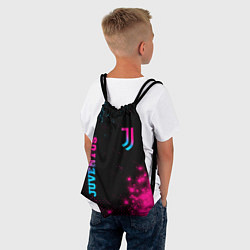 Рюкзак-мешок Juventus - neon gradient: надпись, символ, цвет: 3D-принт — фото 2