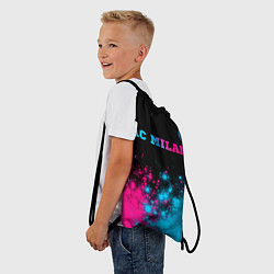 Рюкзак-мешок AC Milan - neon gradient: символ сверху, цвет: 3D-принт — фото 2