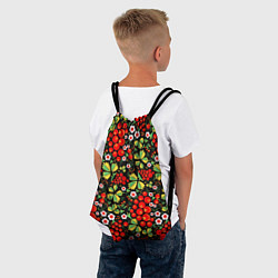 Рюкзак-мешок Русские узоры - цветы и ягоды, цвет: 3D-принт — фото 2