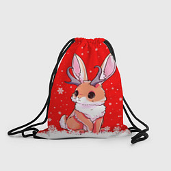 Рюкзак-мешок Кролик олень - кролик с рожками, цвет: 3D-принт