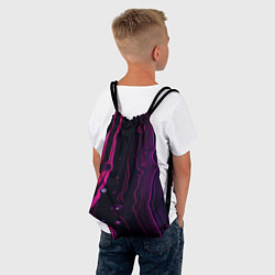 Рюкзак-мешок Фиолетовые линии песка во тьме, цвет: 3D-принт — фото 2