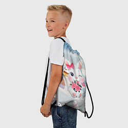 Рюкзак-мешок Зайка с цветами, цвет: 3D-принт — фото 2