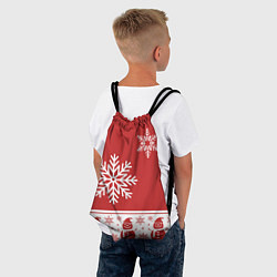 Рюкзак-мешок Снеговики в снежинках, цвет: 3D-принт — фото 2