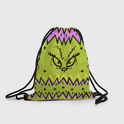 Рюкзак-мешок Новогодний свитер Гринча, цвет: 3D-принт