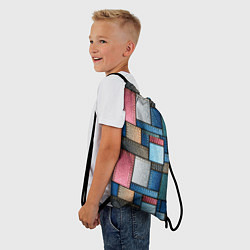 Рюкзак-мешок Джинсовые лоскуты - пэчворк, цвет: 3D-принт — фото 2