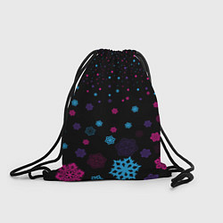 Рюкзак-мешок Цветные снежинки, цвет: 3D-принт