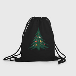 Рюкзак-мешок Новогодняя ёлка, цвет: 3D-принт