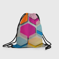 Рюкзак-мешок Абстрактные разноцветные геометрические фигуры, цвет: 3D-принт
