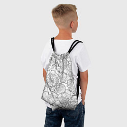 Рюкзак-мешок Пышные Пионы: линейный рисунок, цвет: 3D-принт — фото 2