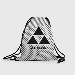 Рюкзак-мешок Символ Zelda на светлом фоне с полосами, цвет: 3D-принт