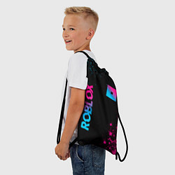 Рюкзак-мешок Roblox - neon gradient: надпись, символ, цвет: 3D-принт — фото 2