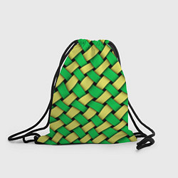 Рюкзак-мешок Жёлто-зелёная плетёнка - оптическая иллюзия, цвет: 3D-принт
