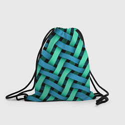 Рюкзак-мешок Сине-зелёная плетёнка - оптическая иллюзия, цвет: 3D-принт