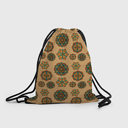 Рюкзак-мешок Мандалы на бежевом фоне, цвет: 3D-принт