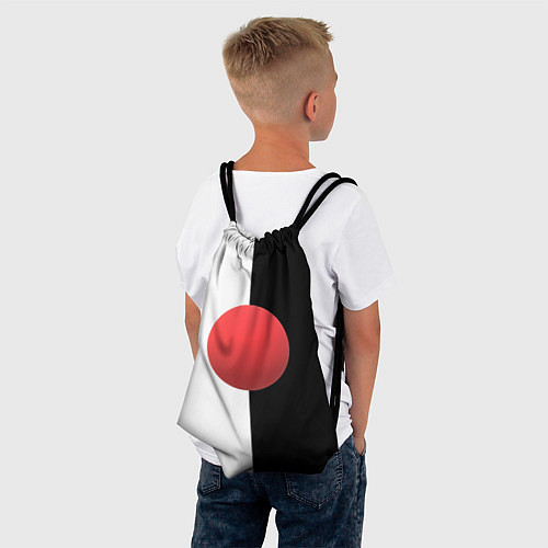 Мешок для обуви Красный шар на черно-белом фоне с объемным эффекто / 3D-принт – фото 4