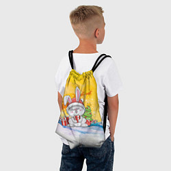 Рюкзак-мешок Зайка с елочкой, цвет: 3D-принт — фото 2