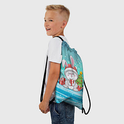 Рюкзак-мешок Зайчик с елочкой, цвет: 3D-принт — фото 2