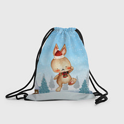 Рюкзак-мешок Зайка новый год, цвет: 3D-принт
