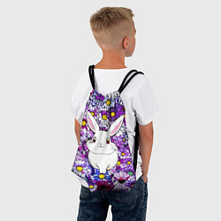 Рюкзак-мешок Веселый кролик в цветах, цвет: 3D-принт — фото 2