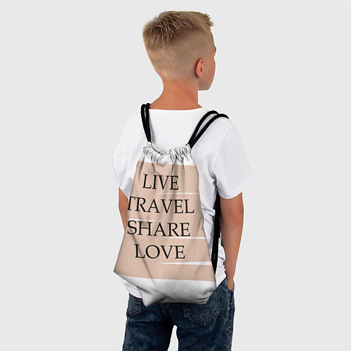 Мешок для обуви Live travel share love / 3D-принт – фото 4