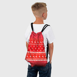 Рюкзак-мешок Праздничный красный свитер, цвет: 3D-принт — фото 2