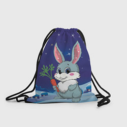 Рюкзак-мешок Кролик с морковкой, цвет: 3D-принт