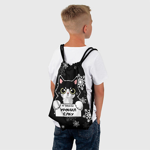 Мешок для обуви Уронил ёлку - кот / 3D-принт – фото 4