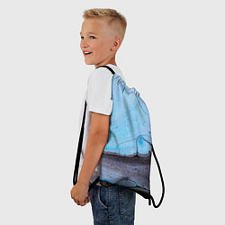 Рюкзак-мешок Синий и тёмный песок и краски, цвет: 3D-принт — фото 2