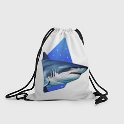 Рюкзак-мешок Акула в снежинках, цвет: 3D-принт