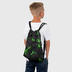 Рюкзак-мешок Green neon steel, цвет: 3D-принт — фото 2